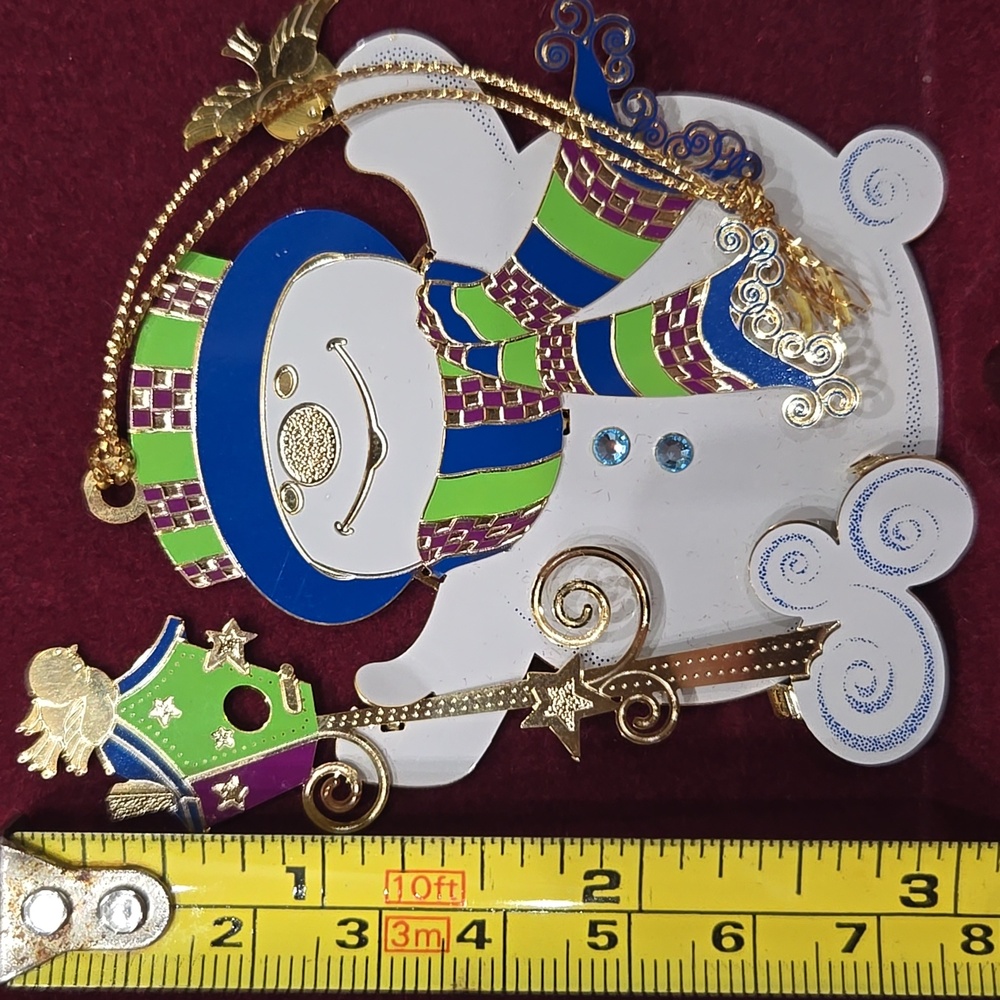 Baldwin Brass 24kt Gold Snippety‎ Snowman Ornament Christmas Holiday - Picture 14 of 15